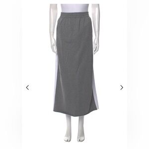 Norma Kamali Sweat Skirt Black Grey and White Casual Midi Skirt